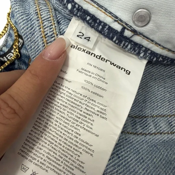 Alexander Wang Light Wash Chain Jeans Size 24